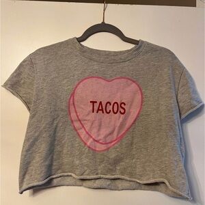 Grayson Threads Gray Top with Pink Heart Design